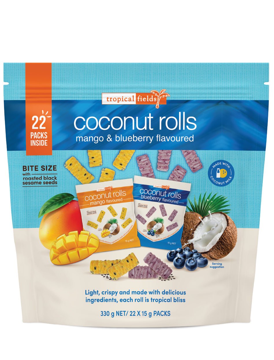 Coconut Rolls Mango & Blueberry Flavoured