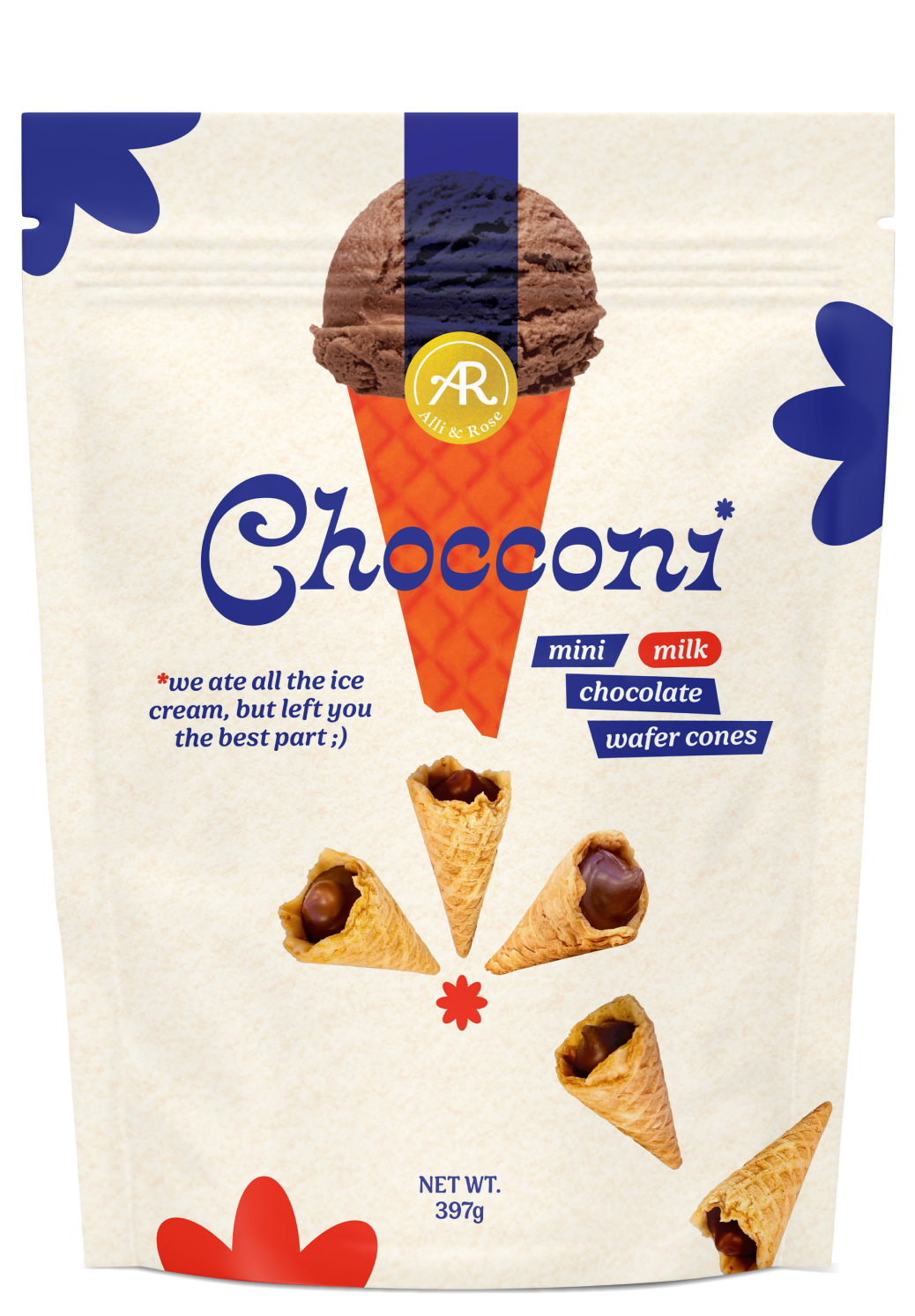 Chocconi Mini Milk Chocolate Wafer Cones